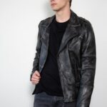 Gray Taylor Rub-off Jacket , Leather Jacket , Motorcycle jacket