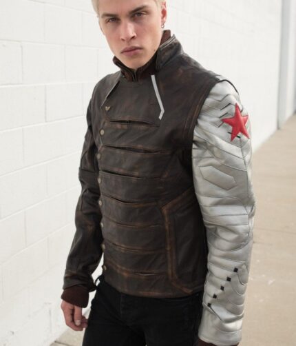 Bucky Barnes Soldier Jacket , Leather Jacket