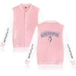 Xxxtentacion Printed Pink Jacket , wool jacket , varsity jacket