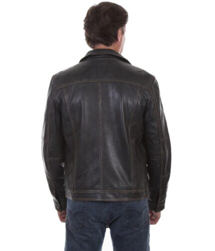 Black Vintage Jacket, Leather Jacket, Vintage Jacket