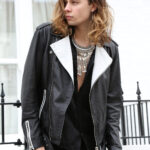 Black/White Contrast Jacket , Leather Jacket , Black/white jacket