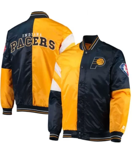 Gold/Navy Indiana Pacers Jacket , Varsity Jacket