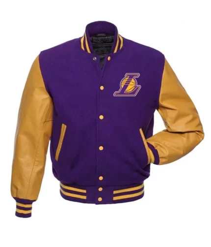 LA Lakers Purple/Yellow Jacket , Wool Jacket , Varsity Jacket
