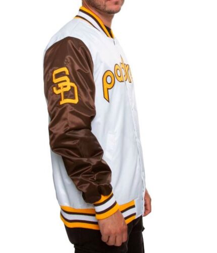 Padres Brown & White Jacket, Padres Jacket, Varsity Jacket, San Diego Jacket