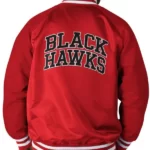 Red Blackhawks Retro Jacket , Varsity Jacket , Satin Jacket