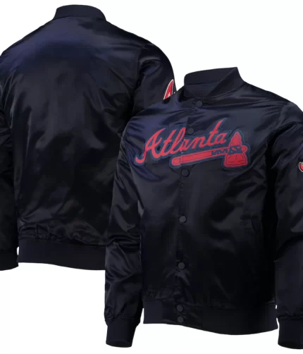Atlanta Braves wordmark Jacket , Satin Jacket