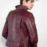 Mens Star Lord Galaxy Red Leather Jacket,