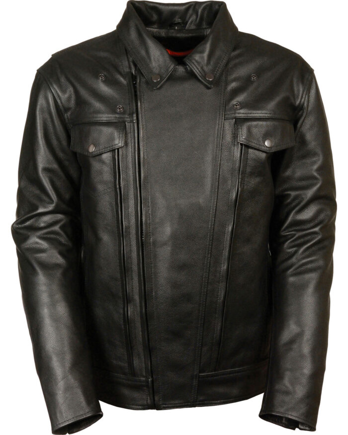 Leather Mens Vented Cruiser Jacket