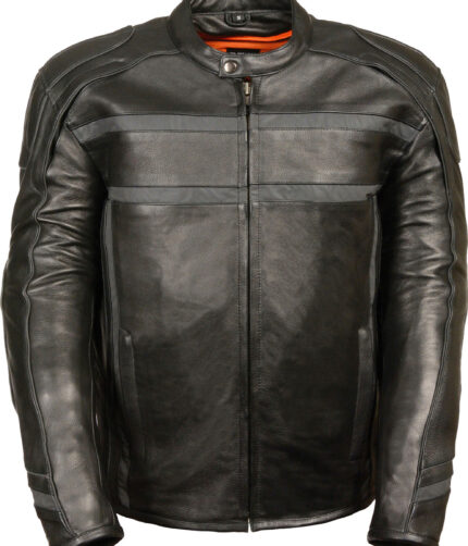 Milwaukee Leather Mens Reflective Scooter Jacket ,Leather Jacket, We leather jacket,Black leather jacket, Brown leather jacket, mens jacket, mens leather jacket, mens black leather jacket, quilted pattern jacket, scooter mens jacket, Sporty jacket, mens vintage jacket , spoty scooter jacket,scooter jacket