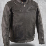 Milwaukee Leather Mens Heated Scooter Jacket, Leather Jacket, We leather jacket,Black leather jacket, Brown leather jacket, mens jacket, mens leather jacket, mens black leather jacket, quilted pattern jacket, scooter mens jacket, Sporty jacket, mens vintage jacket, Scooter jacket, heated jacket, mens scooter leather jacket