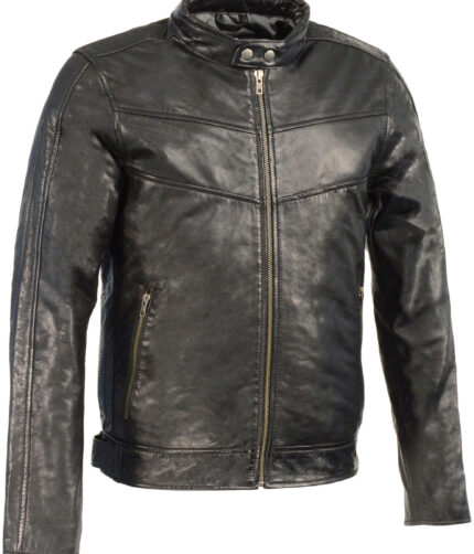 MILWAUKEE LEATHER MEN STAND UP COLLAR LEATHER JACKET, Leather jacket, We leather jacket, leather jacket