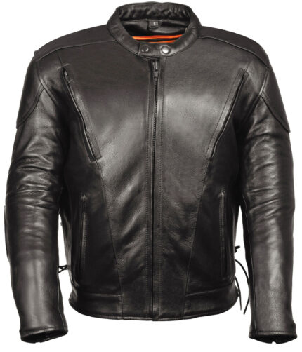 Milwaukee Leather Mens Side Lace Jacket,Leather Jacket,We leather jacket, Black leather jacket, Brown leather jacket, mens jacket, mens leather jacket, mens black leather jacket, quilted pattern jacket, scooter mens jacket, Sporty jacket, mens vintage jacket, leather lace jacket, mens leather lace jacket