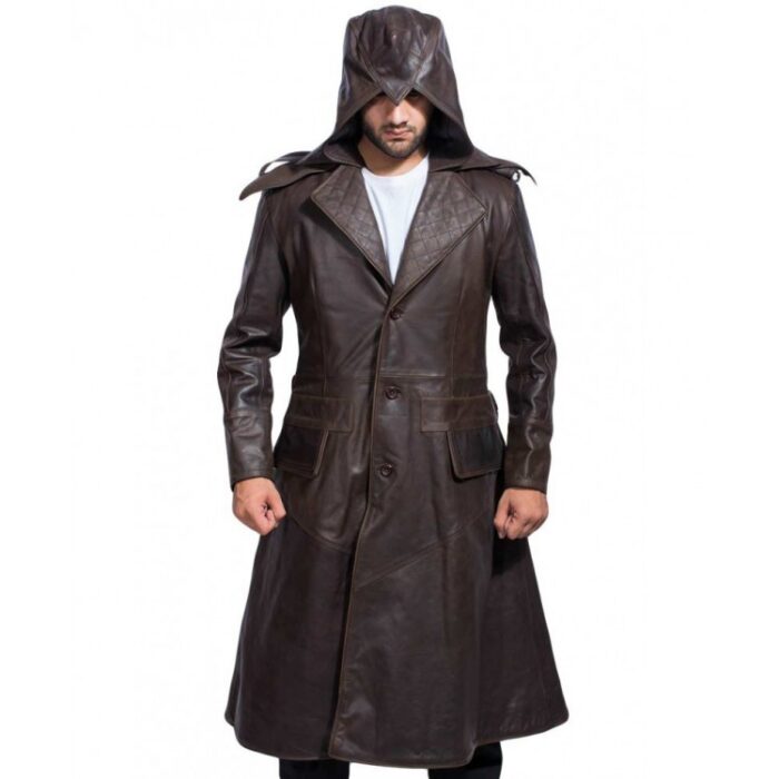 Assassins Creed Syndicate Leather Coat, Assassins creed jacket, assassin hooded jacket, assassin red jacket, polyester jacket, red polyester jacket, assassin polyester jacket, red hooded jacket, red assassin hooded jacket, leather coat,leather jacket, assassins leather coat, assassin leather jacket, brown leather jacket, brown leather coat, mens assassins coat, mens leather asssassin jacket, weleatherjacket,