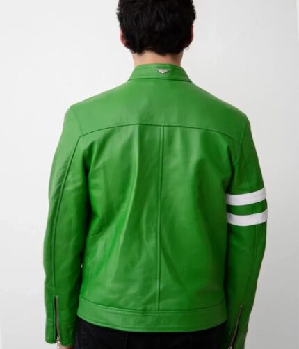 Mens Ben10 Green Leather Jacket