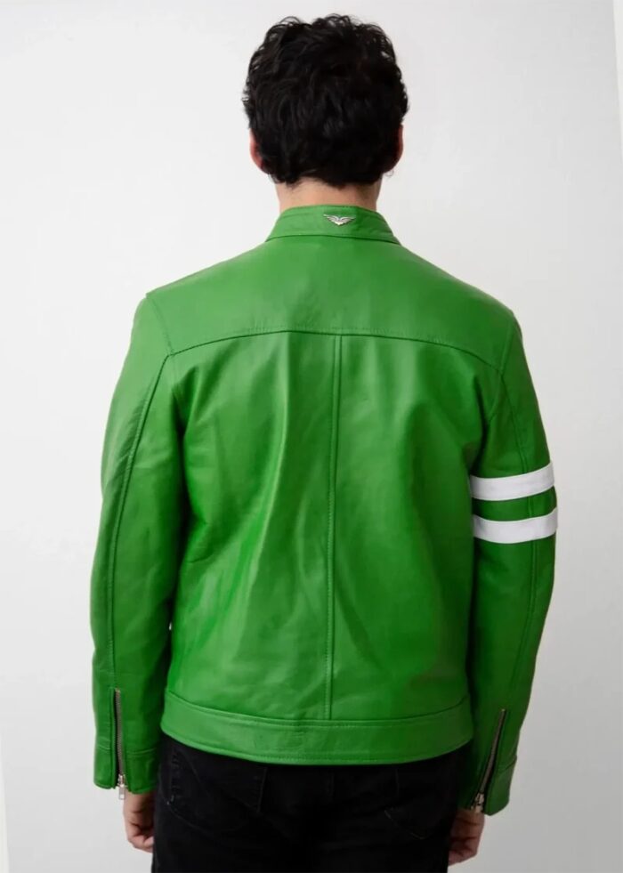 Mens Ben10 Green Leather Jacket