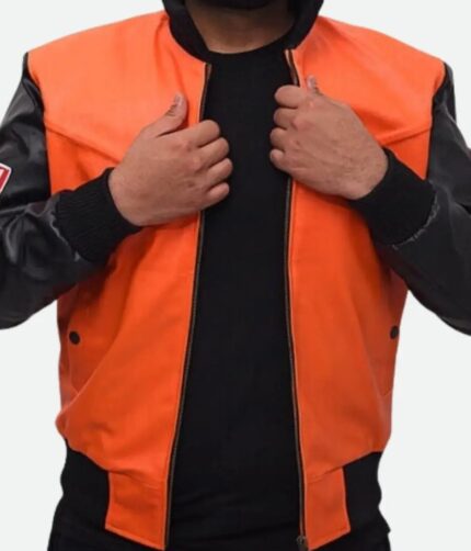 Dragon Ball Z Goku Bomber Leather Jacket,leather jacket, goku leather jacket, goku jacket, weleatherjacket, goku Jacket, goku Orange leather jacket, goku mens jacket goku mens leather jacket,goku 59 leather jacket, goku bomber leather jacket