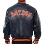 Men's Houston Astros Navy Leather Jacket