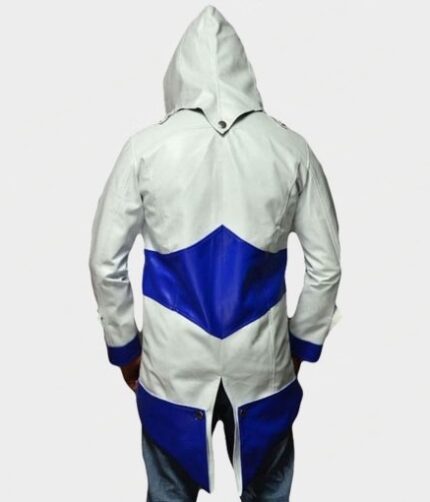 Assassins Creed White Hoodie Leather Jacket