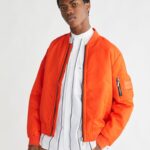 Original Men Satin Orange Bomber Jacket