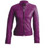 Women Purple Shoulder Quilted Leather Jacket,Leather Jacket, we leather jacket,womens leather jacket,purple jacket,women jackets