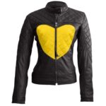 Women Shoulder Quilted Yellow leather jacket,yellow leather jacket, leather jacket, men jacket, men leather jacket, men yellow leather jacket, men yellow jacket,yellow brando leather jacket, men yellow brando jacket, shoulder support leather jacket, women shoulder quilted jacket, quilted leather jacket