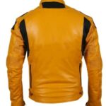 Men Yellow Motorcycle Leather Jacket