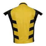 Men Yellow Leather Vest Shoulder Support