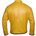 Men Mustard Yellow Leather Jacket
