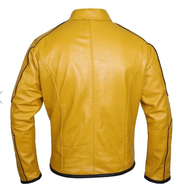 Men Mustard Yellow Leather Jacket