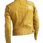 Mens Quilted Cafe Racer Yellow Jacket