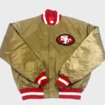 49ers Gold Starter Jacket, bomber jacket,satin jacket, gold jacket,49ers jacket