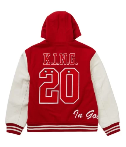 Supreme Red King Hooded Varsity Jacket