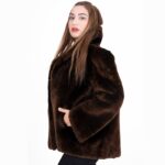 Womens Vintage Bear Skin Long Coat