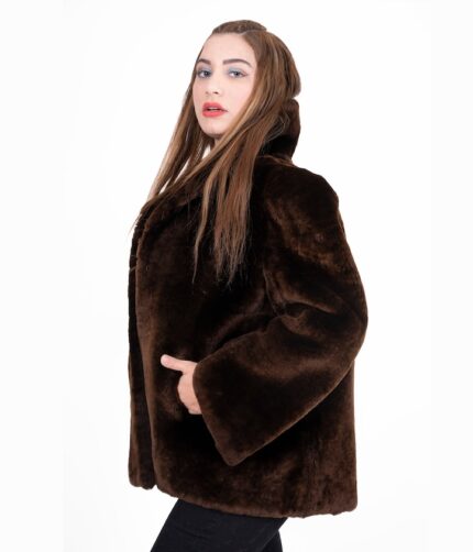 Womens Vintage Bear Skin Long Coat