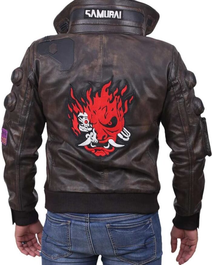 Men's Cyberpunk Biker Leather Jacket,