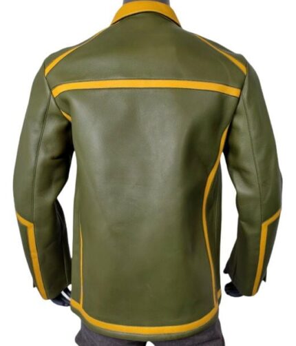 Men's Green Bomber Leather Jacket