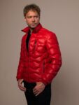 Men's Down Red Puffer Leather Jacket, leather jacket, red leather jacket, red puffer jacket,red jacket,puffer leather jacket, puffer jacket, Leather jacket, mens red puffer jacket,mens leather jacket,mens puffer leather jacket, mens puffer jacket, mens red puffer leather jacket,biker jacket, biker puffer jacket, biker red puffer jacket, biker red puffer leather jacket, mens biker jacket, mens biker puffer leather jacket, mens red puffer jacket, hooded puffer jacket, mens hooded leather jacket, red hooded jacket, streetwear jacket, red streetwear jacket, mens streetwear leather jacket, streetwear leather jacket, lightweight jacket, lightweight puffer jacket, mens lightweight jacket,weleatherjacket