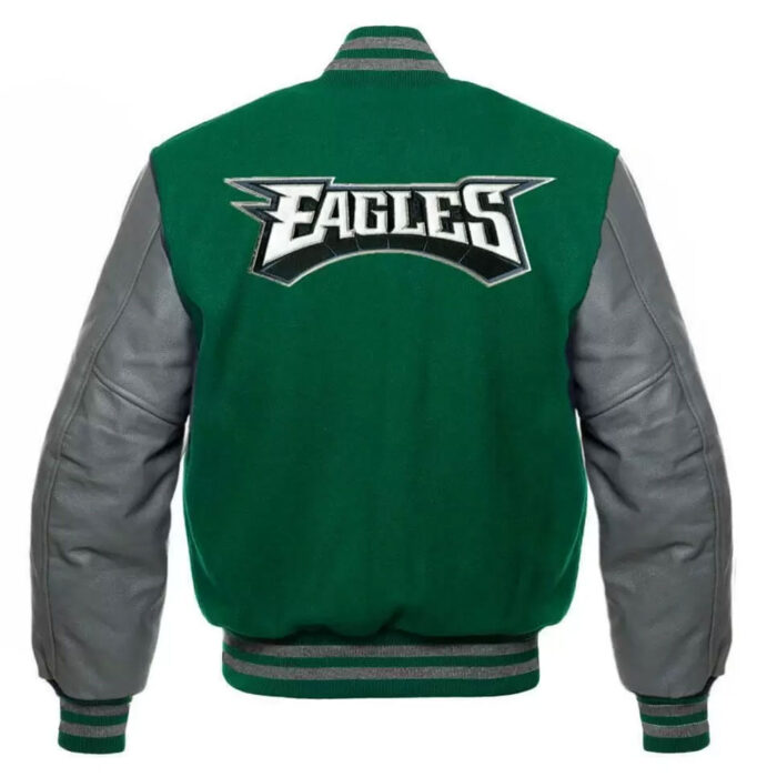 Eagles Grey and Green Letterman Jacket