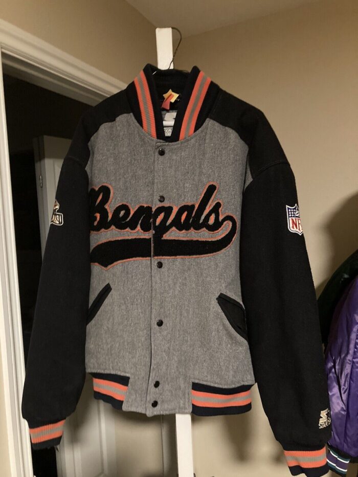 Men's Cincinnati Bengals Wool Starter Jacket, bengals jacket, mens bengals jacket, bengals football jacket, mens bomber jacket, mens satin jacket, satin jacket, black bengals jacket,weleatherjacket , bengals wool jacket, mens wool jacket, mens jacket