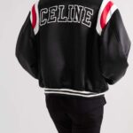 Men's Black Leather Varsity Jacket,