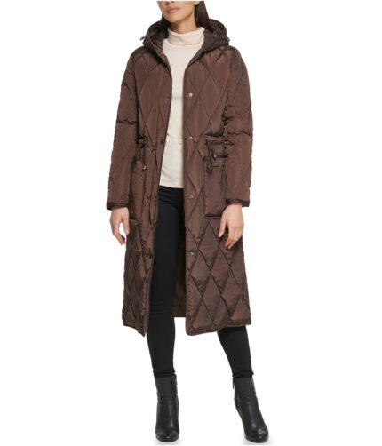 Women's Brown Long Stadium Puffer Coat, Brown coat, white stadium coat, Brown hooded stadium coat, polyester coat,puffer coat, length coat, womens length coat,womens Brown coat, womens Brown hooded coat, long coat, womens long coat, womens Brown long coat, brown puffer coat,brown stadium coat, weleatherjacket