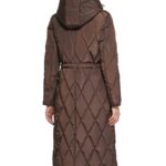 Women's Brown Long Stadium Puffer Coat