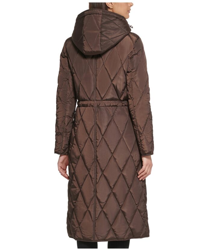 Women's Brown Long Stadium Puffer Coat