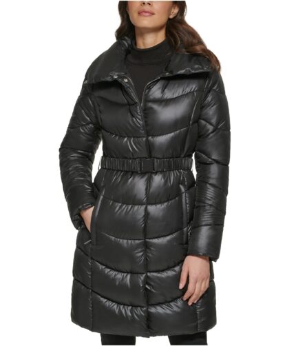 Women's Polyester Belted Neck Jacket, belted jacket, women belted jacket,women belted leather jacket, leather jacket, Black coat, Black stadium coat, Black hooded stadium coat, polyester coat,puffer coat, length coat, womens length coat,womens Black coat, womens Black hooded coat, long coat, womens long coat, womens Black long coat, Black puffer coat,Black stadium coat, weleatherjacket