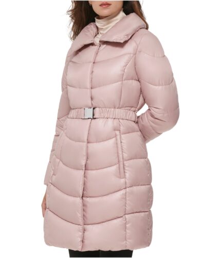 Women's Pink Polyester Belted Neck Jacket, belted jacket, women belted jacket,women belted leather jacket, leather jacket, Pink coat,Pink stadium coat,Pink hooded stadium coat, polyester coat,puffer coat, length coat, womens length coat,womens Pink coat, womens Pink hooded coat, long coat, womens long coat, womens Pink long coat, Pink puffer coat,Pink stadium coat, pink belted coat