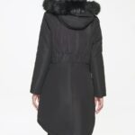 Women's Black Removable Fur Hood Jacket