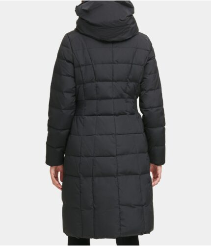 Women's Black Polyester Down Coat