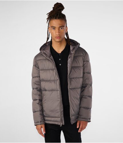 Men's Grey Puffer Hooded Jacket, puffer hooded jacket, grey hooded jacket, polyester jacket, grey jacket, grey hooded jacket, polyester jacket,grey polyester jacket, polyester hood jacket men's hooded jacket, mens grey hooded jacket, men's puffer jacket, men's puffer grey jacket, weleatherjacket