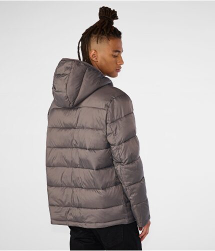 Men's Grey Puffer Hooded Jacket