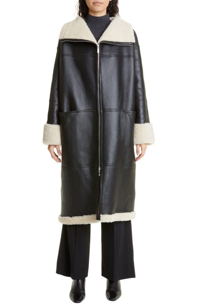 Lambskin Signature Leather, Leather Shearling Coat, Lambskin Signature Leather Shearling Coat